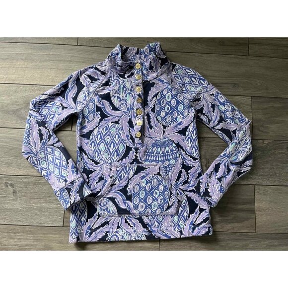 Lilly Pulitzer Tops - Lilly Pulitzer UPF 50+ Captain Popover L/S Top Lilac Verbena Coco Safari XS